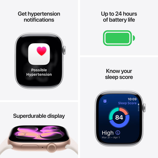Apple Watch Series 11 [GPS 46mm] Smartwatch with Jet Black Aluminum Case with Black Sport Band - M/L