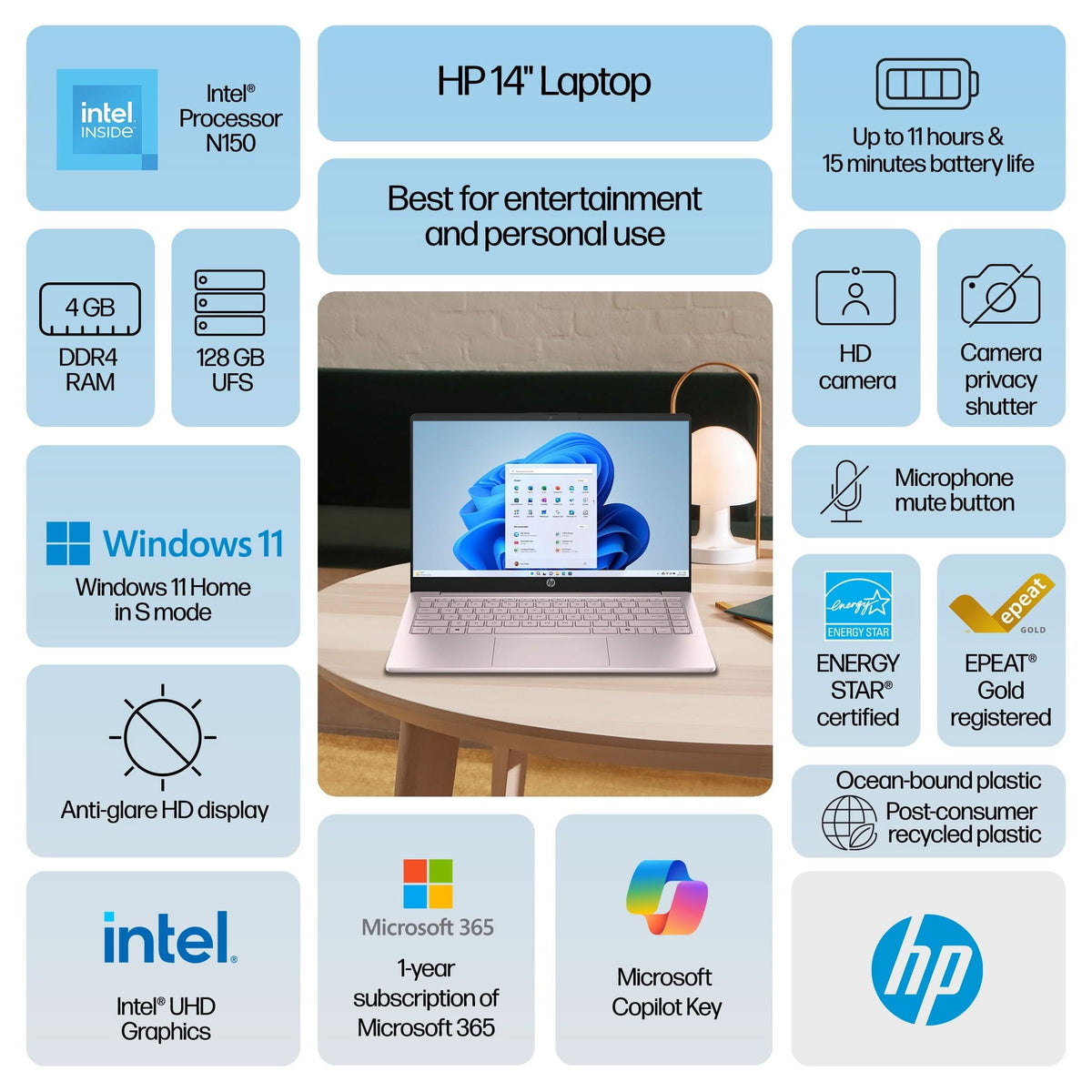 Windows 11 Laptop - Pink - 4GB RAM
