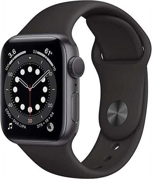 Restored Apple Watch Series 6 44MM Space Gray - Aluminum Case - Black Sport Band (Refurbished)