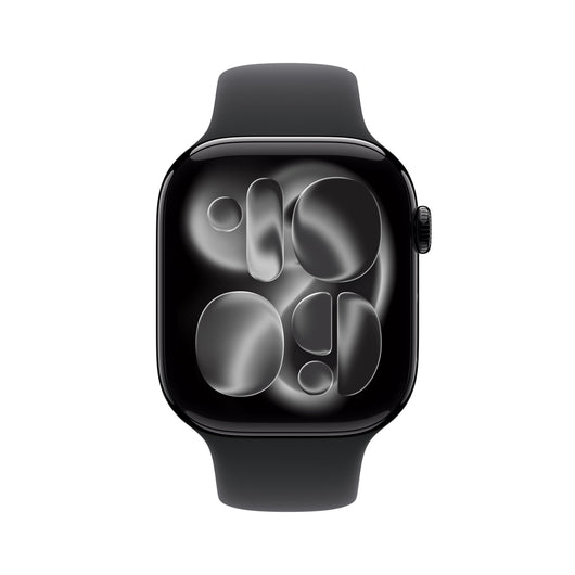 Apple Watch Series 11 [GPS 46mm] Smartwatch with Jet Black Aluminum Case with Black Sport Band - M/L